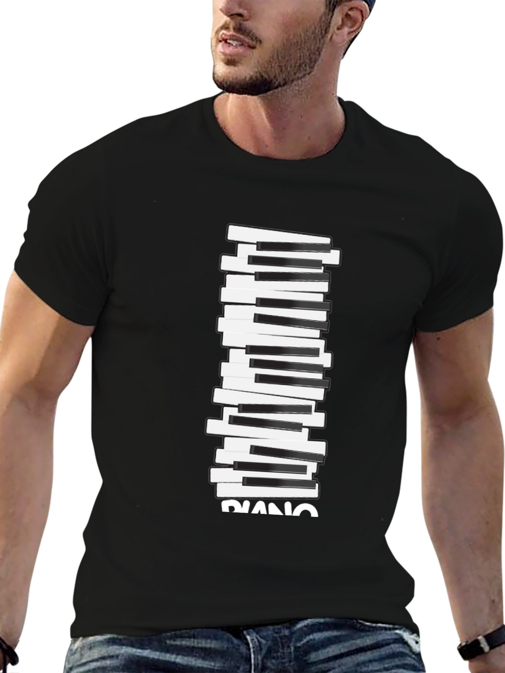 Piano Keys Graphic Tee - Black