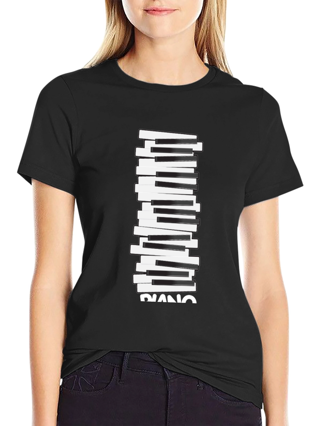 Piano Keys Graphic Tee - Black