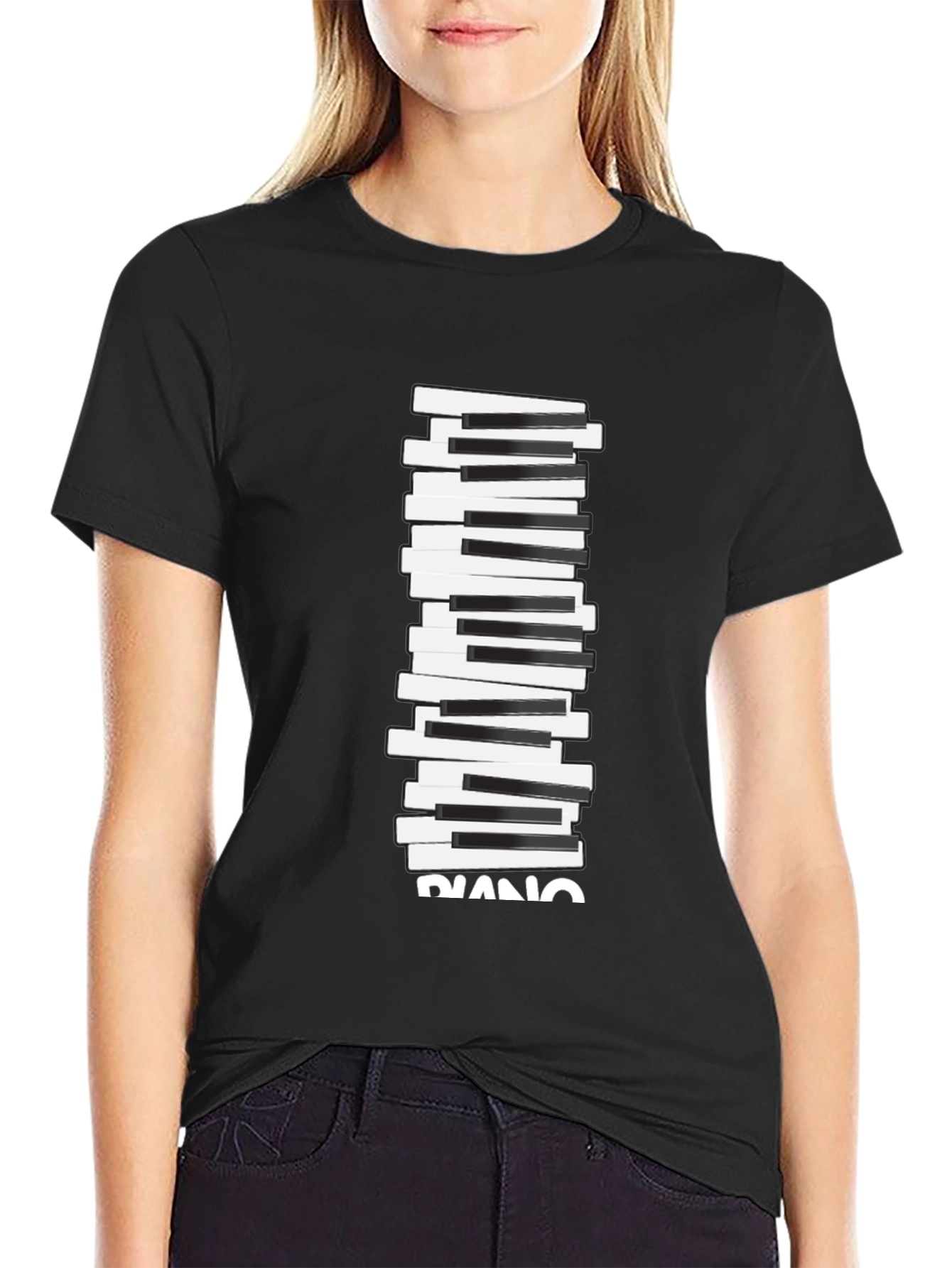 Piano Keys Graphic Tee - Black