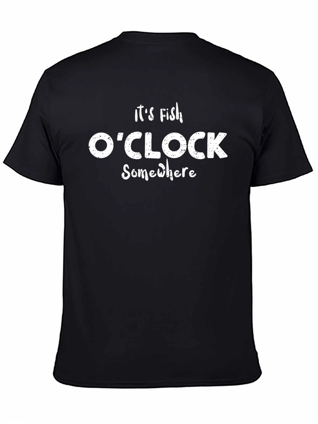 Its Fish OClock T-Shirt - Black Cotton Tee