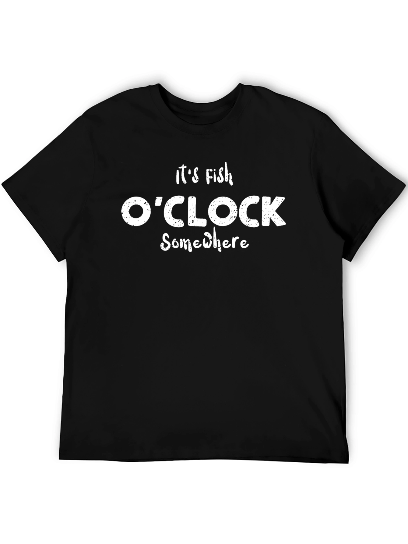Its Fish OClock T-Shirt - Black Cotton Tee