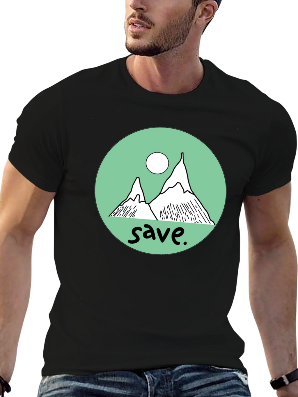 Save the Mountains Graphic Tee - Black