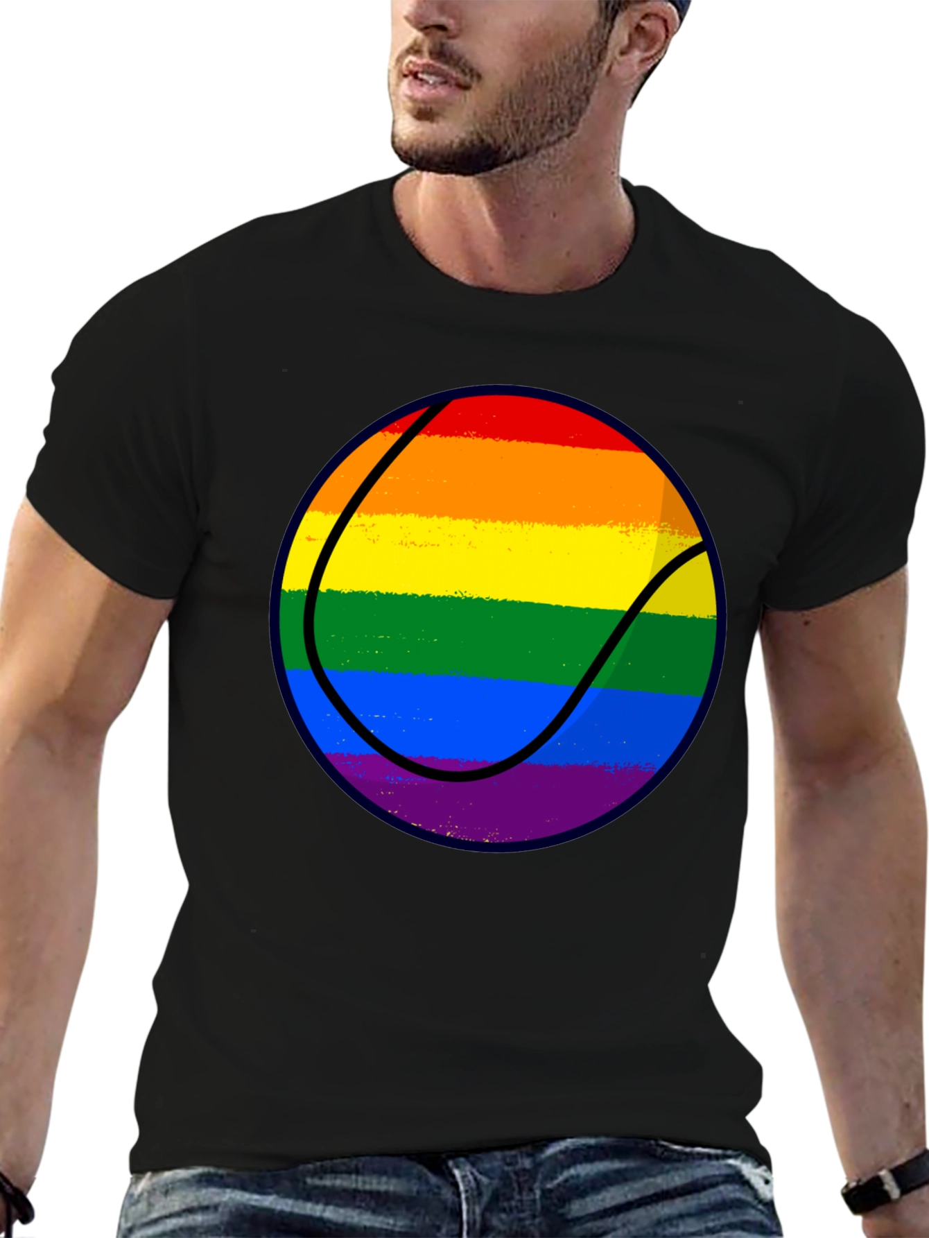 LGBT Rainbow Basketball Graphic Tee