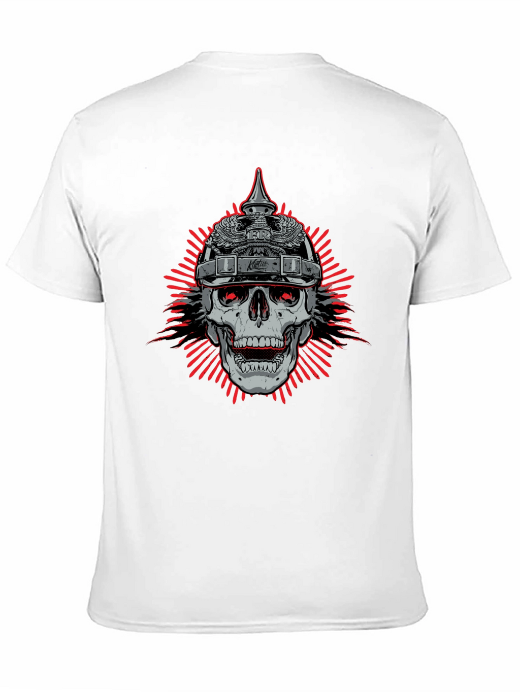 Skull with Helmet Graphic Black T-Shirt