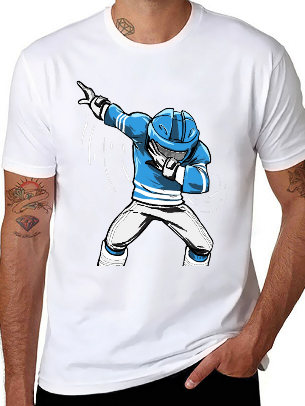 Dabbing Hockey Player Graphic T-Shirt