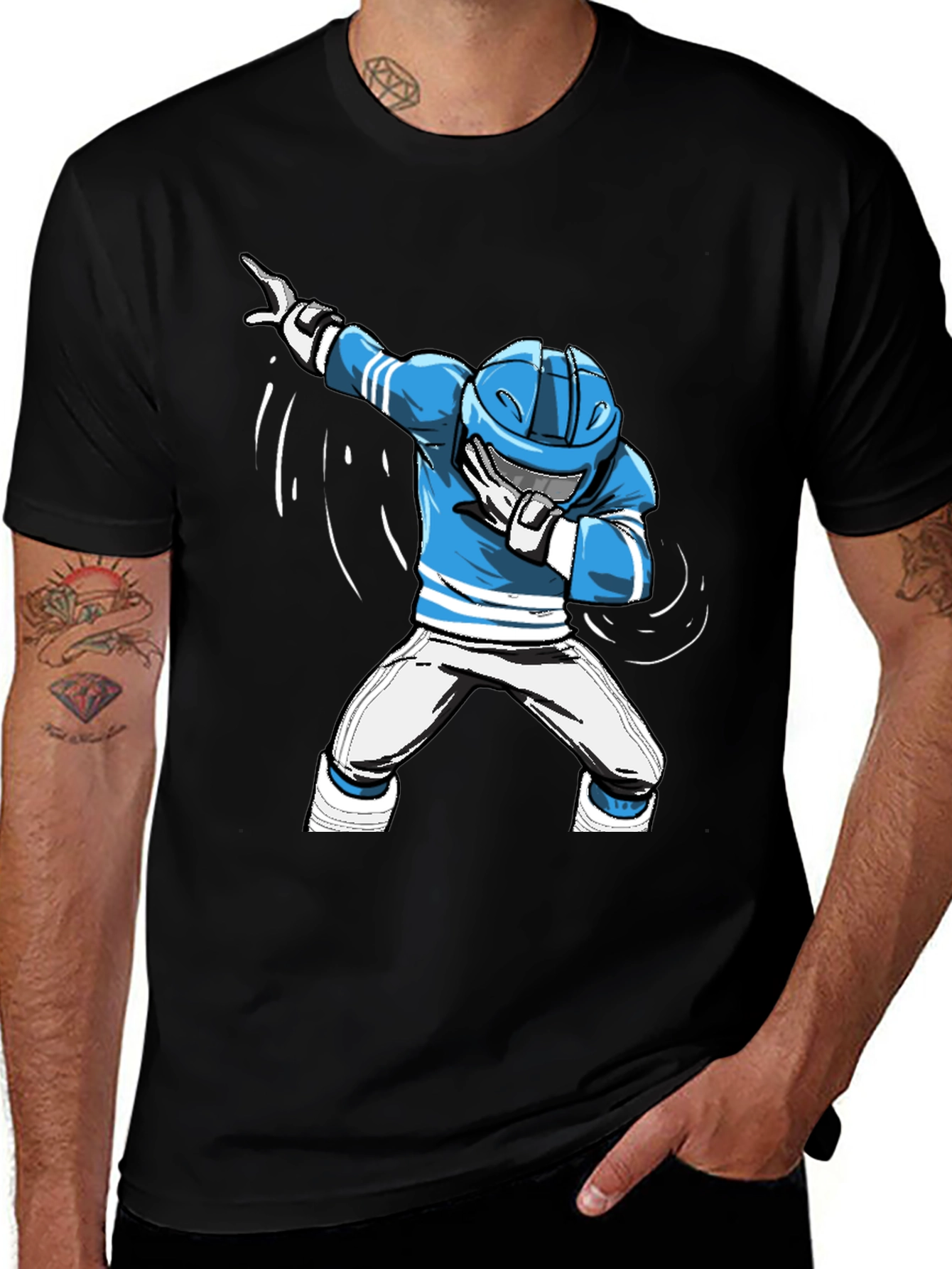 Dabbing Hockey Player Graphic T-Shirt