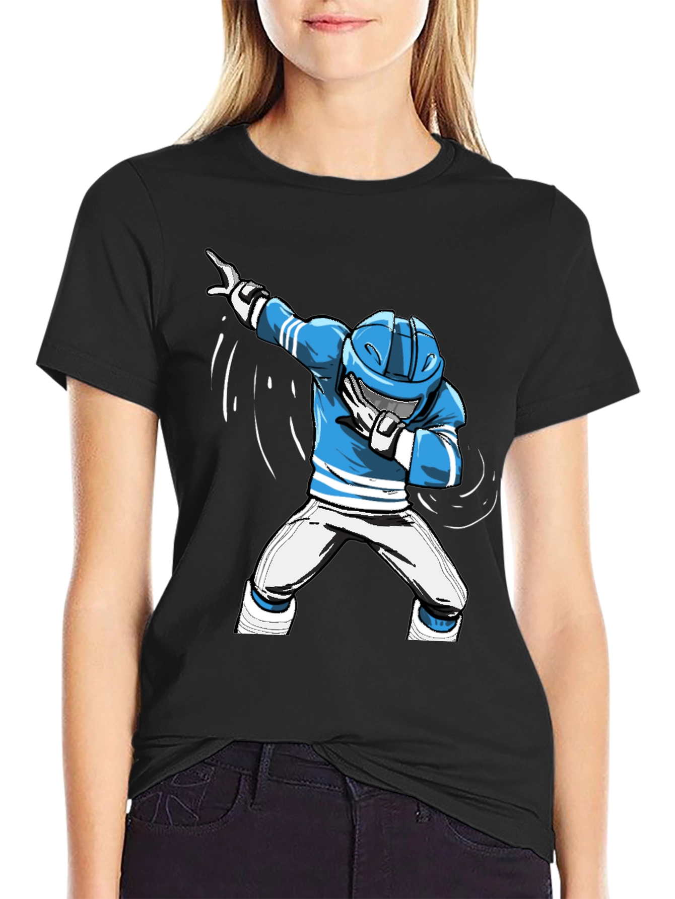 Dabbing Hockey Player Graphic T-Shirt