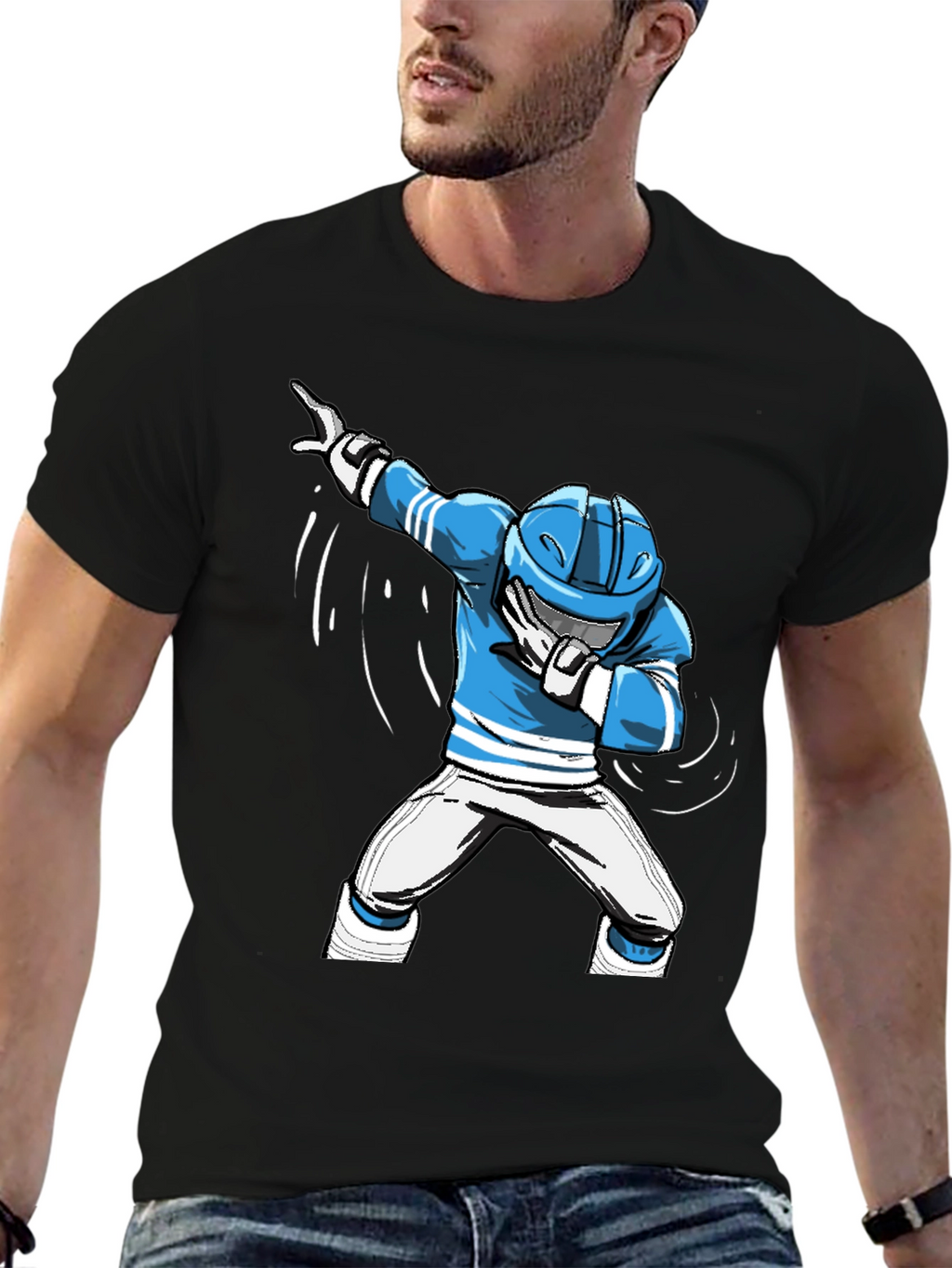 Dabbing Hockey Player Graphic T-Shirt