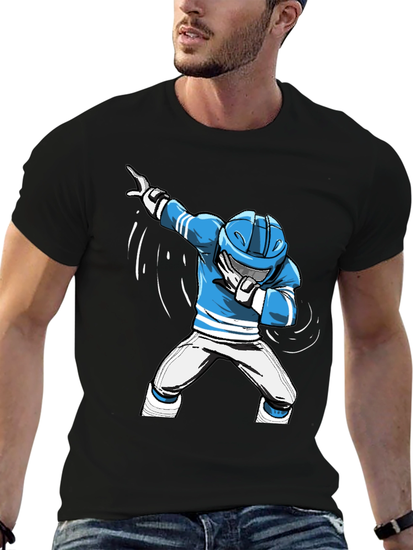 Dabbing Hockey Player Graphic T-Shirt