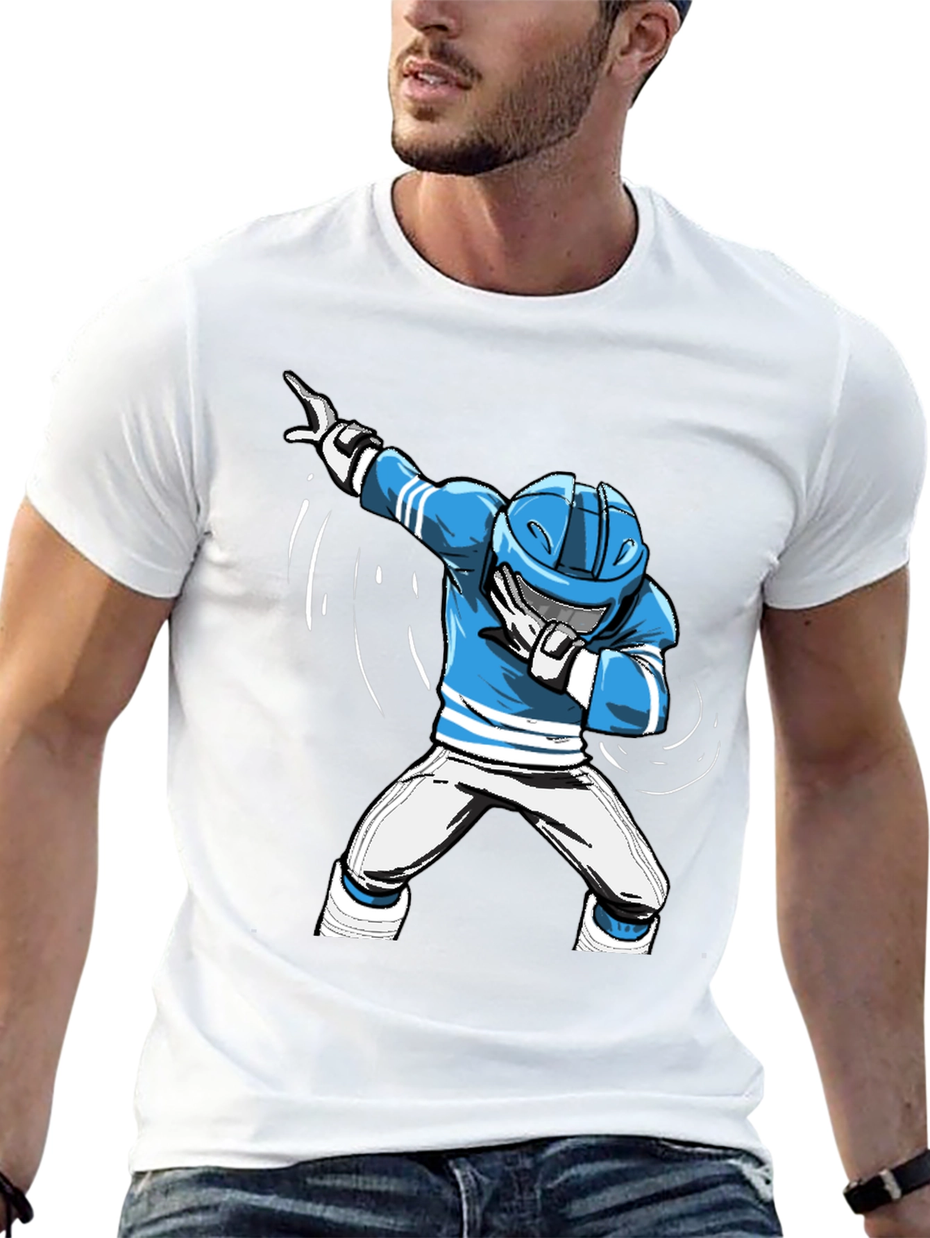 Dabbing Hockey Player Graphic T-Shirt