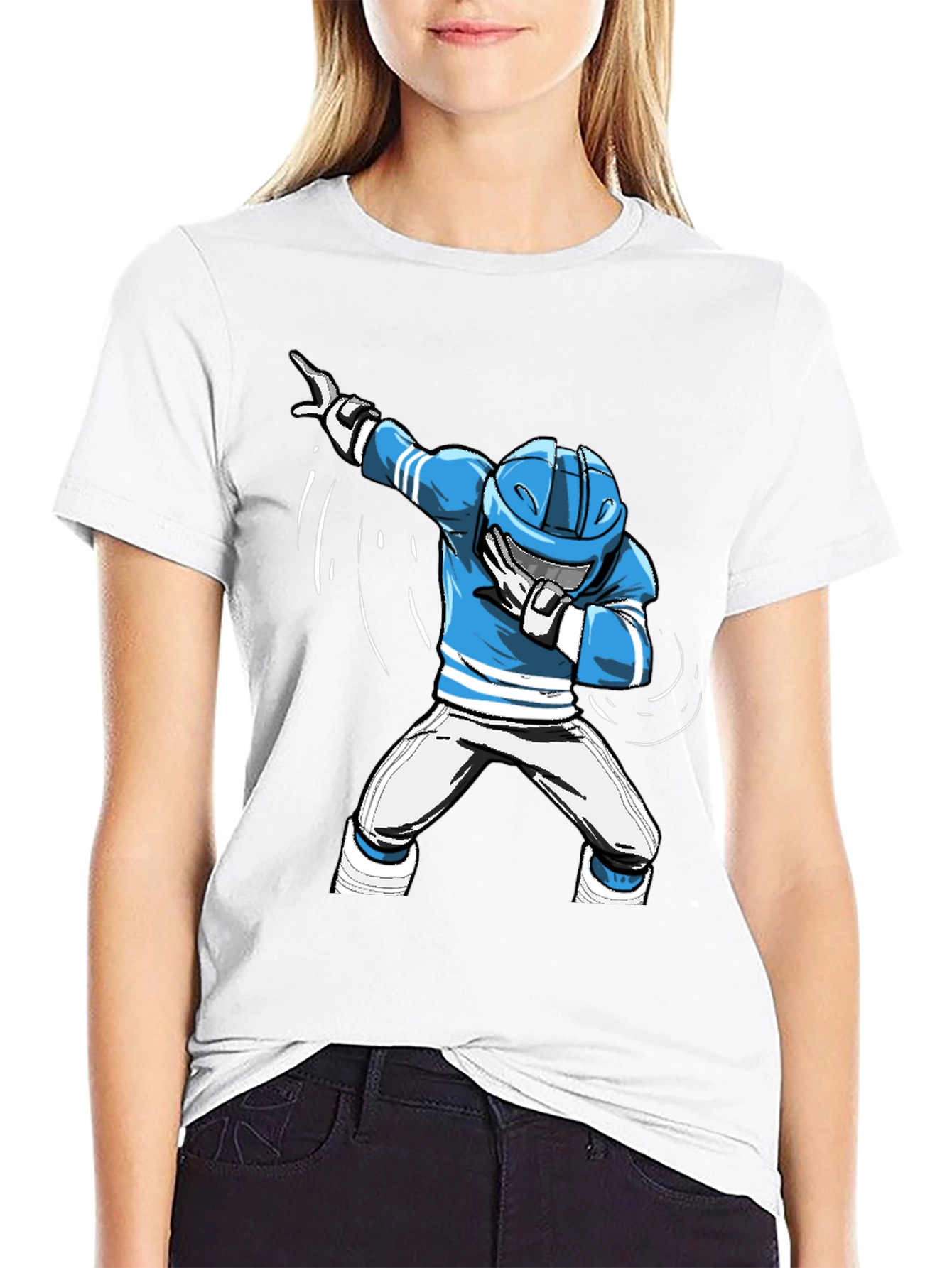 Dabbing Hockey Player Graphic T-Shirt