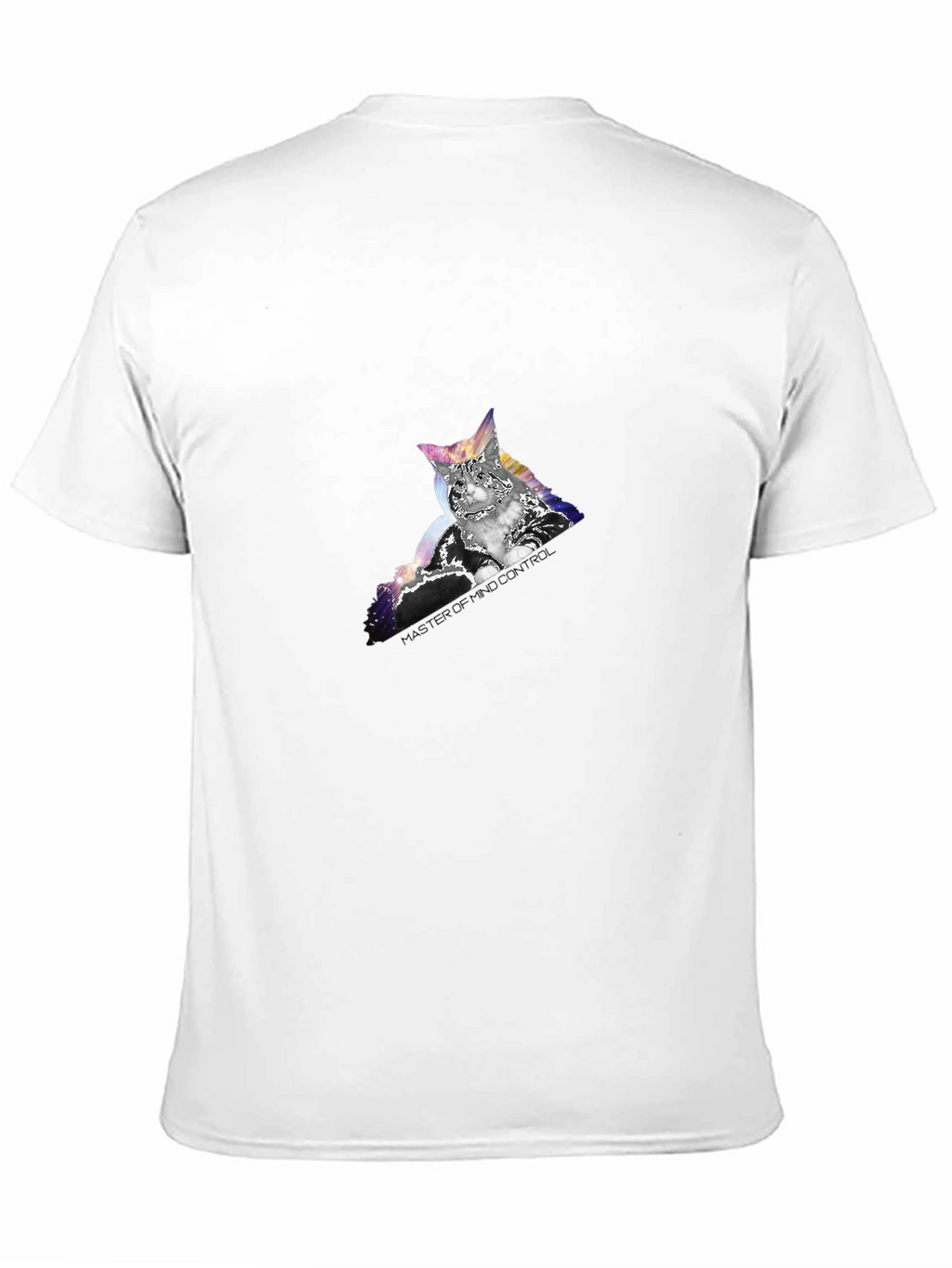 Mind Control Cat Graphic Tee - Black Cotton T-Shirt