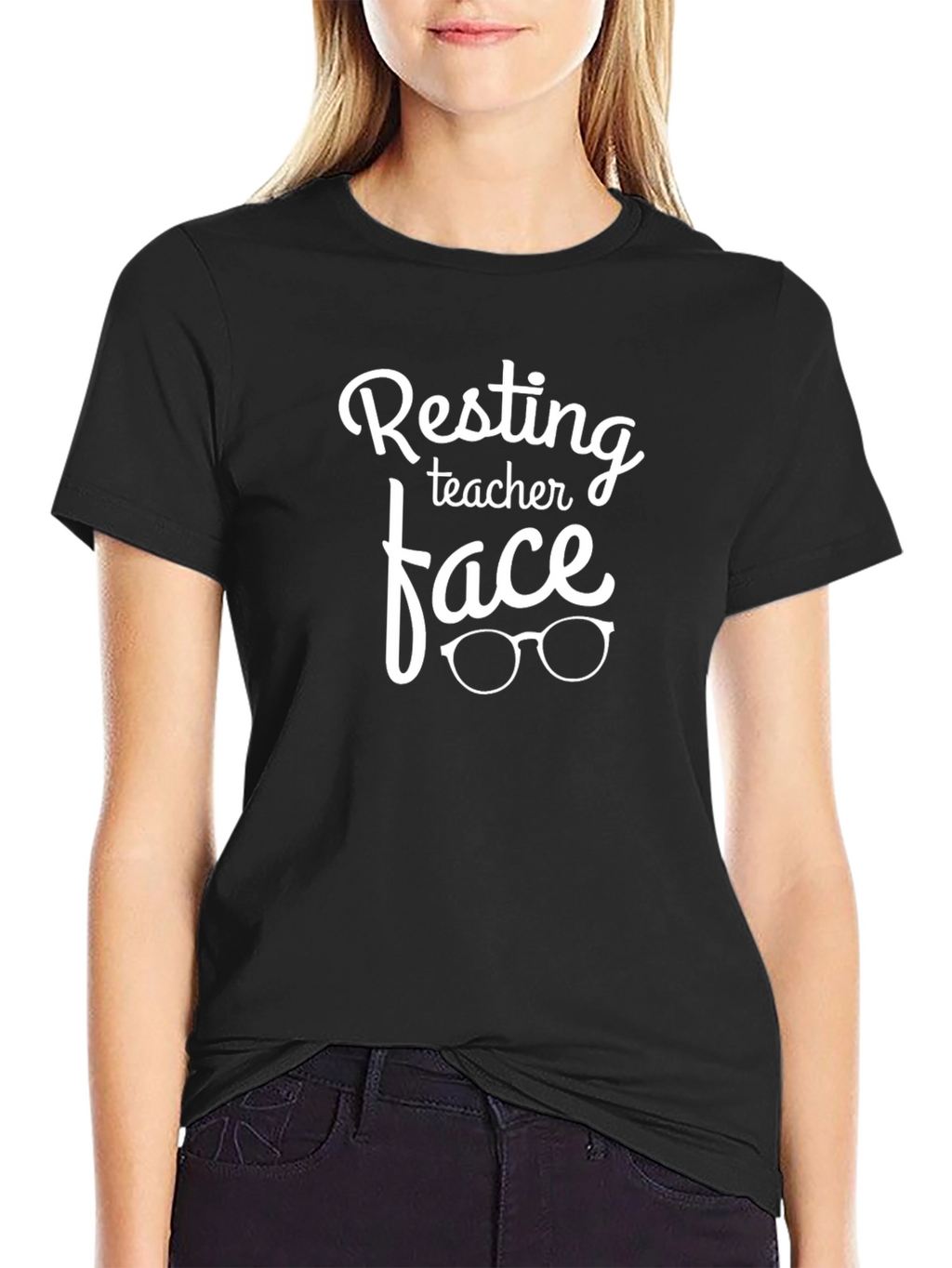 Resting Teacher Face Black T-Shirt