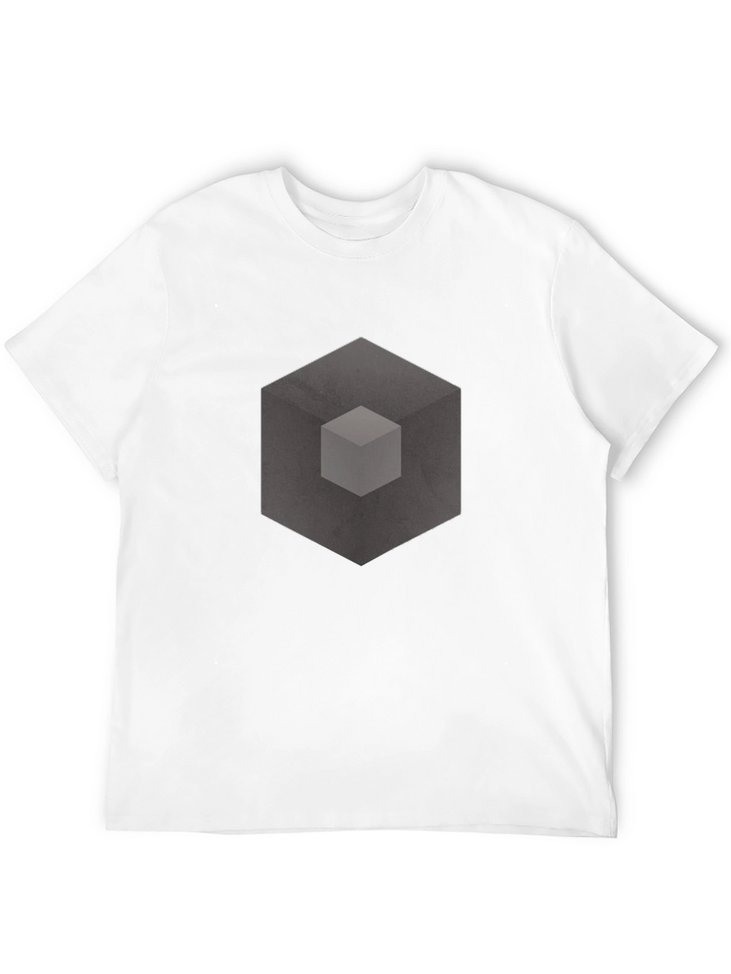 Abstract Cube Graphic Print Black T-Shirt