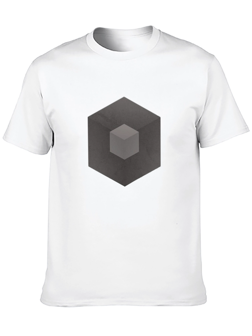Abstract Cube Graphic Print Black T-Shirt