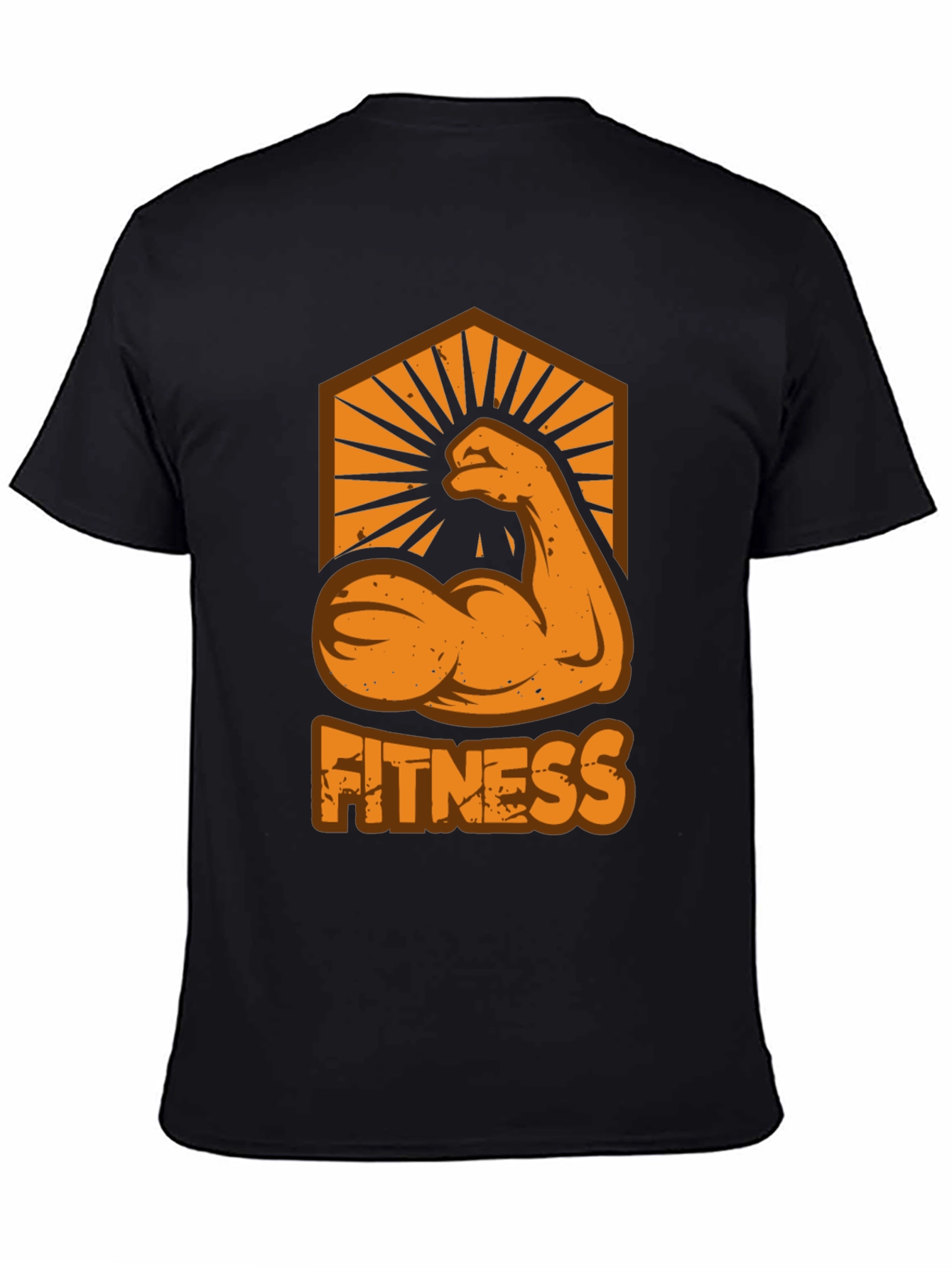 Fitness Arm Graphic T-Shirt - Black