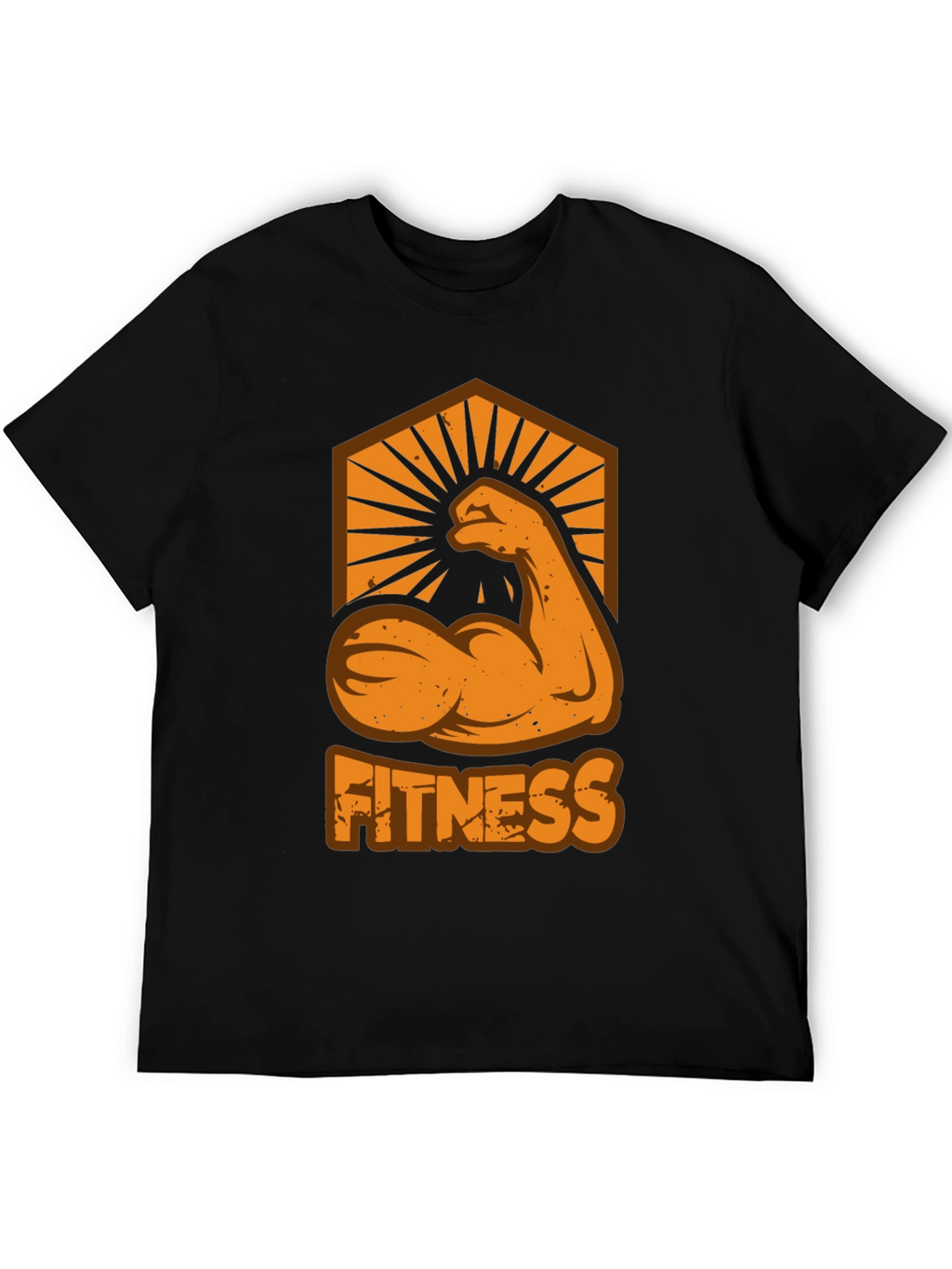 Fitness Arm Graphic T-Shirt - Black