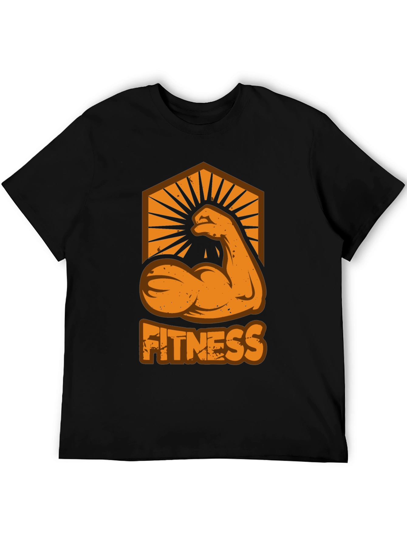 Fitness Arm Graphic T-Shirt - Black