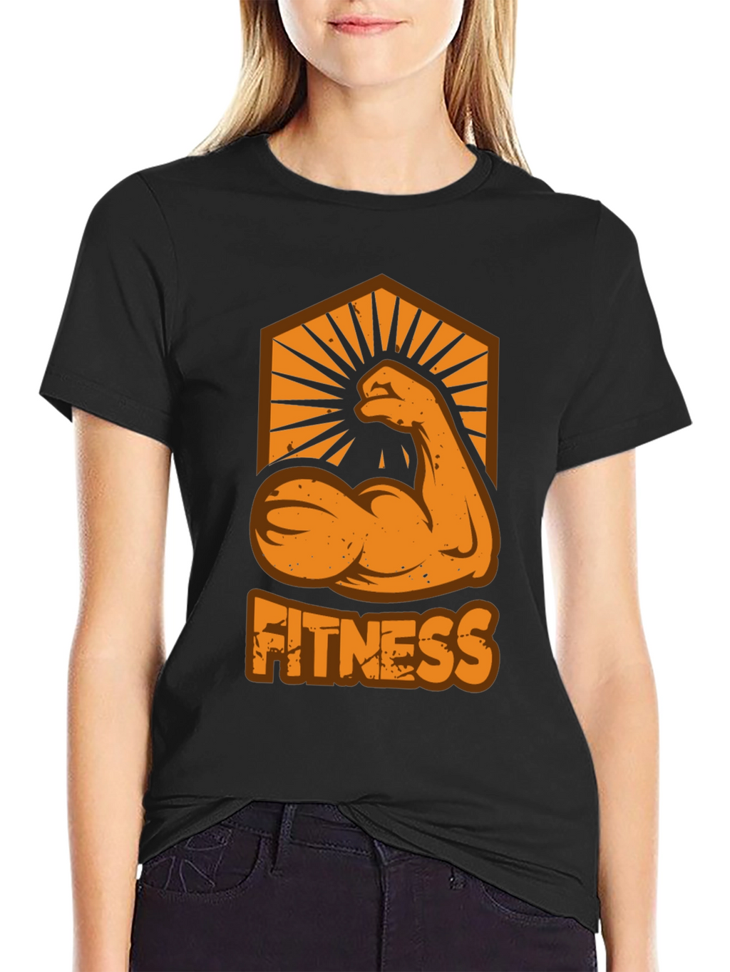 Fitness Arm Graphic T-Shirt - Black