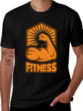Fitness Arm Graphic T-Shirt - Black