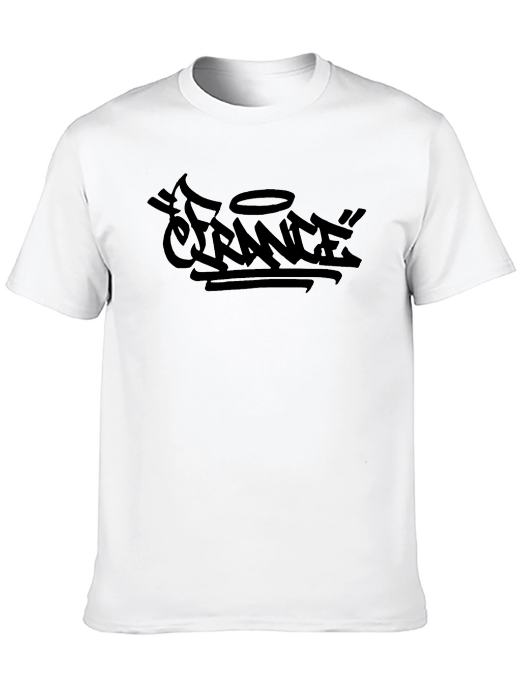 Black Graphic Tee - France Graffiti Design