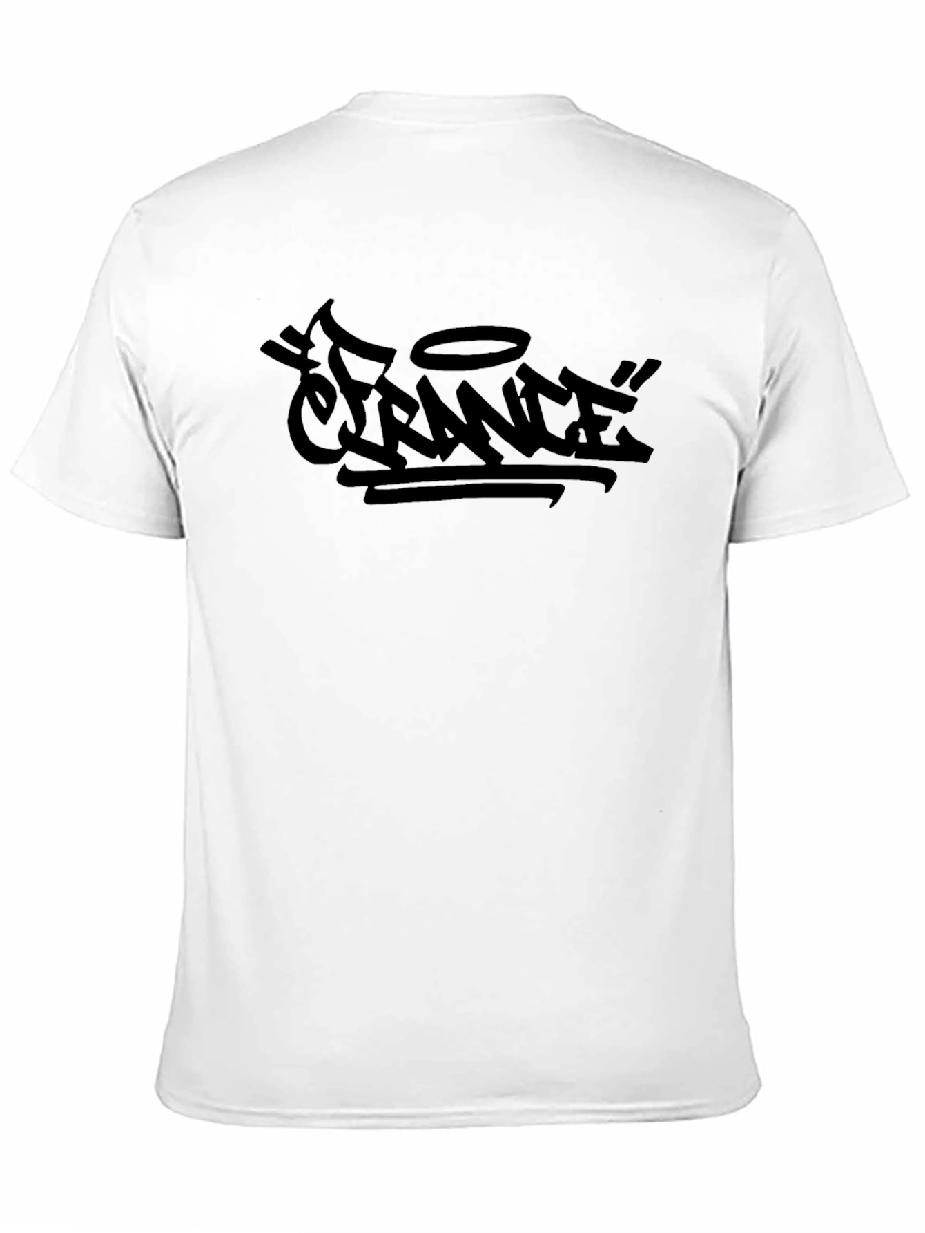 Black Graphic Tee - France Graffiti Design