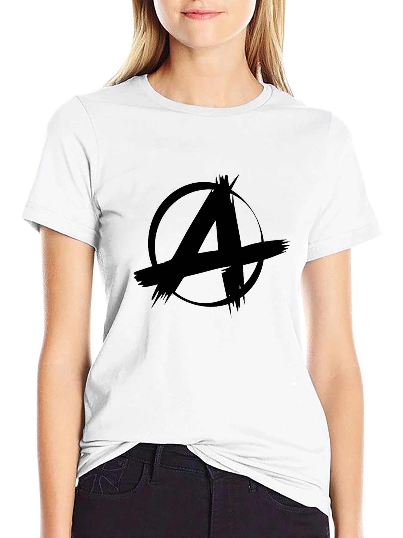 Anarchy Symbol Graphic Black T-Shirt
