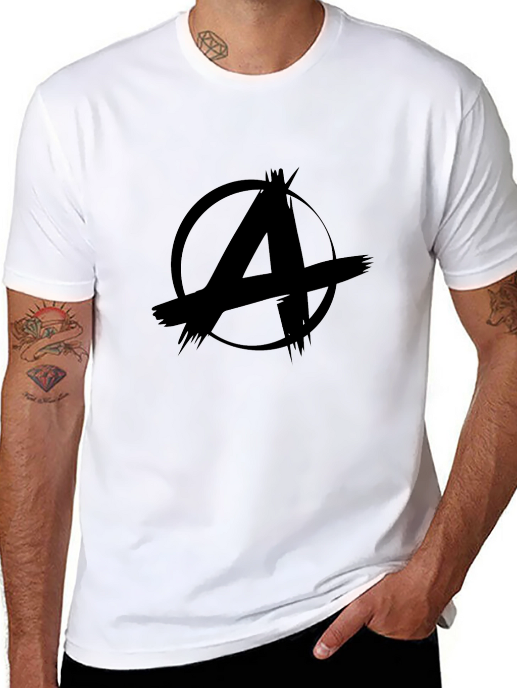 Anarchy Symbol Graphic Black T-Shirt