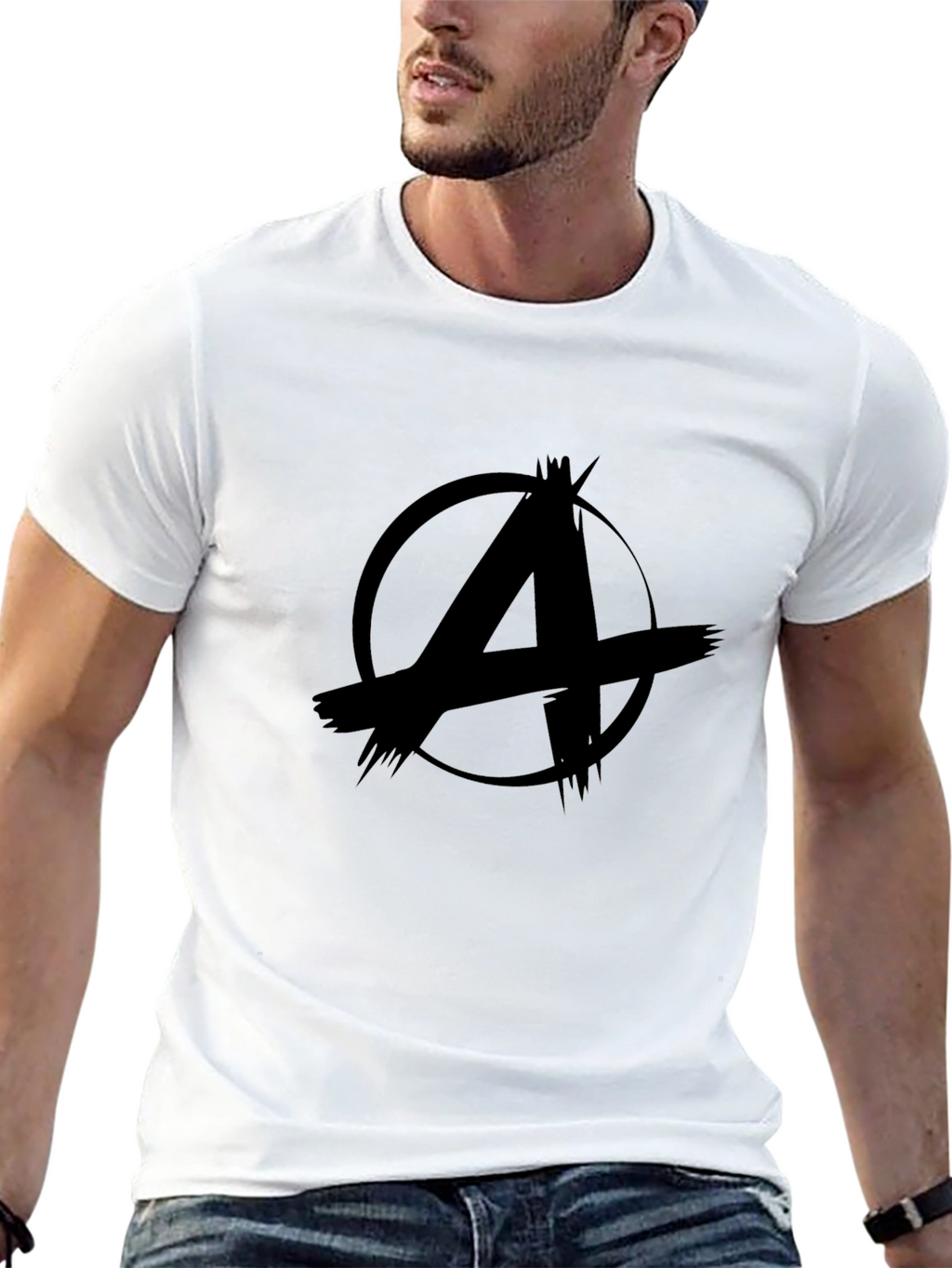 Anarchy Symbol Graphic Black T-Shirt
