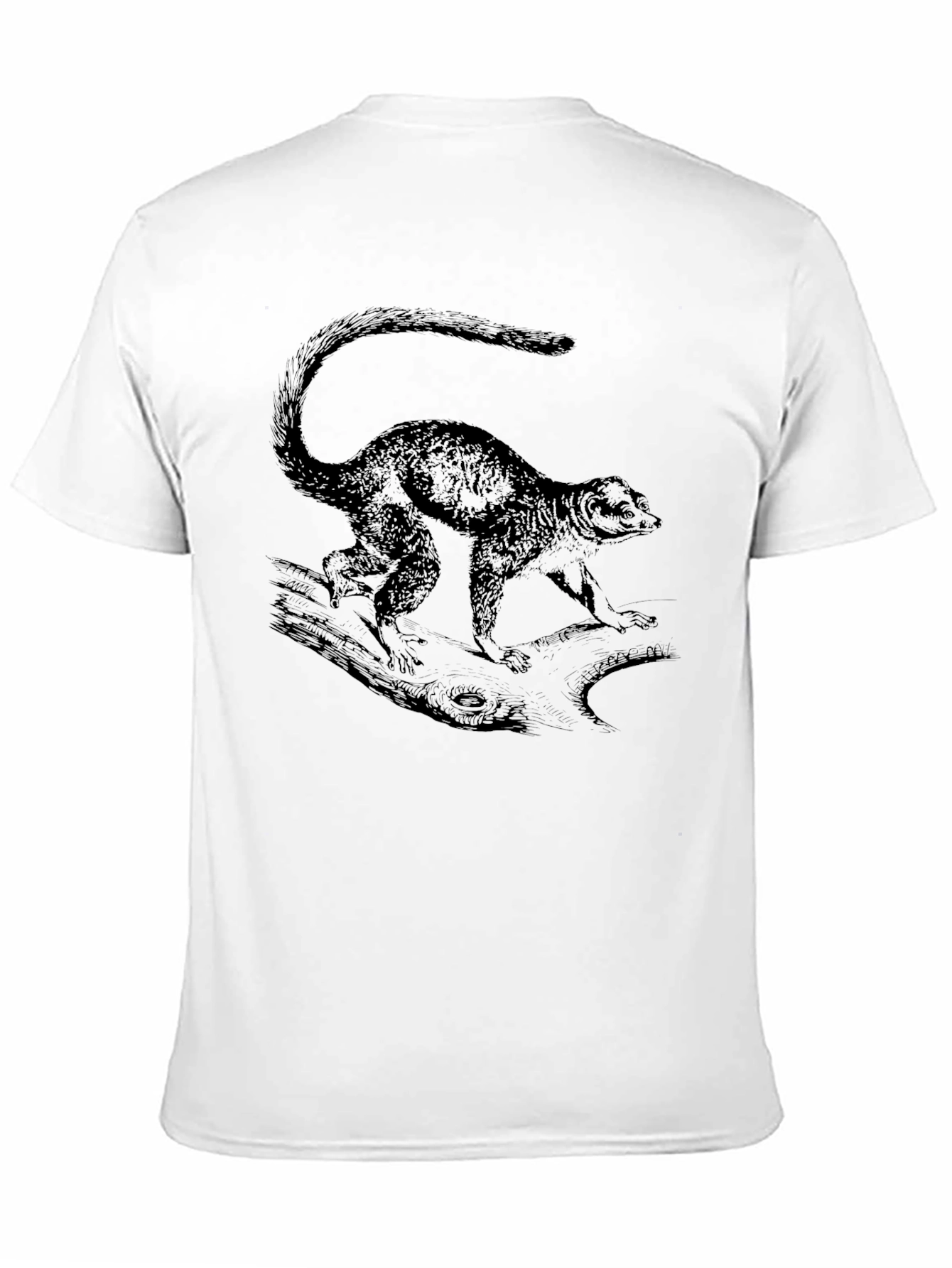 Lemur Graphic Print Mens Black T-Shirt