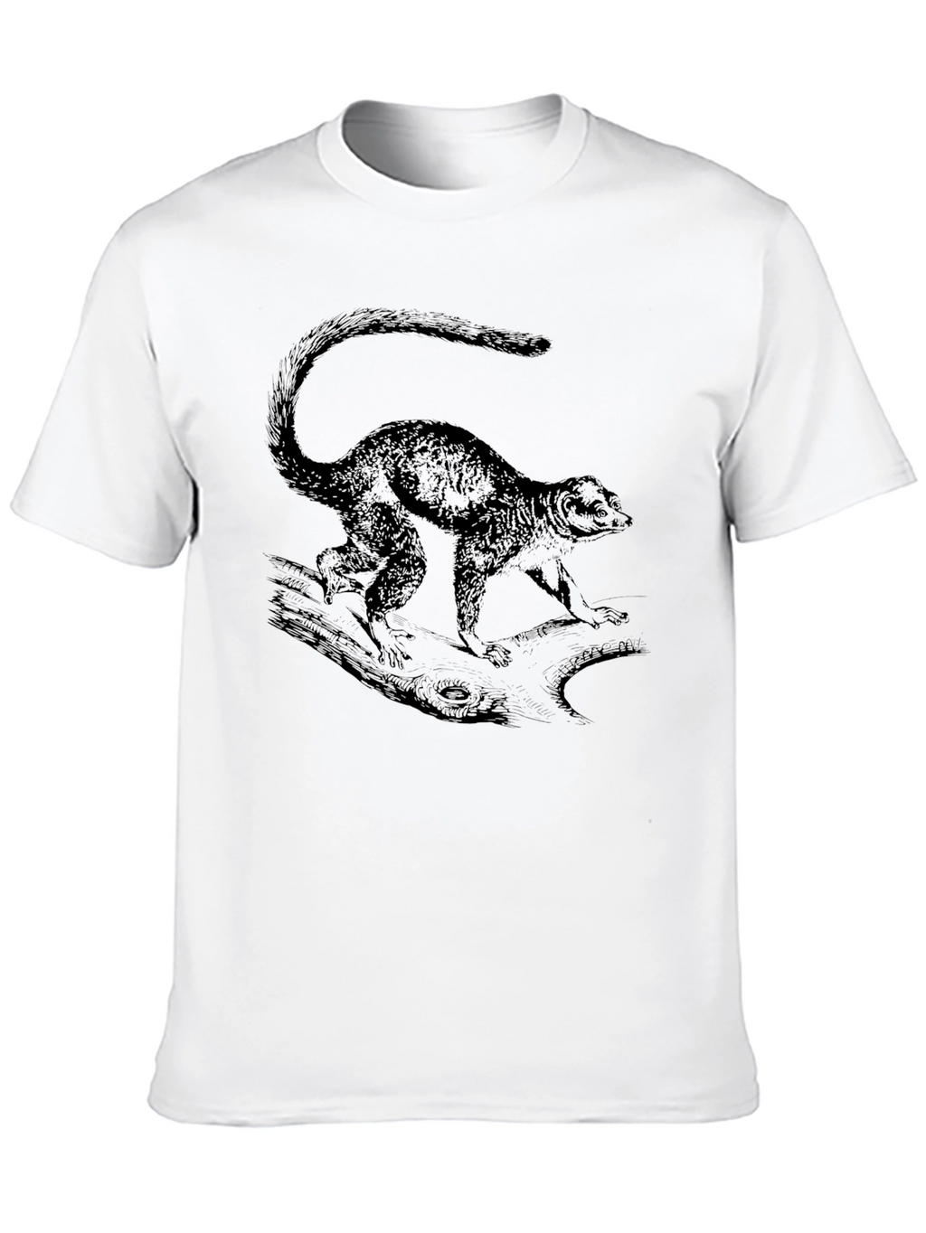 Lemur Graphic Print Mens Black T-Shirt