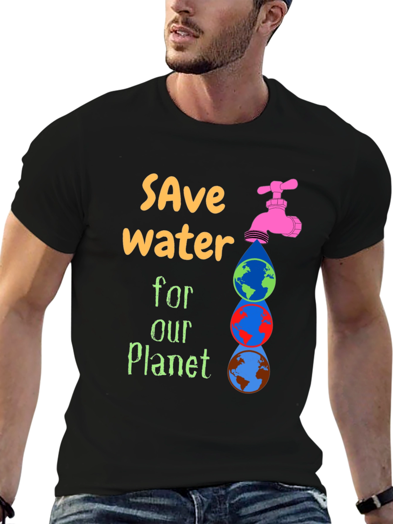 Save Water Graphic Tee - Planet Conservation T-Shirt