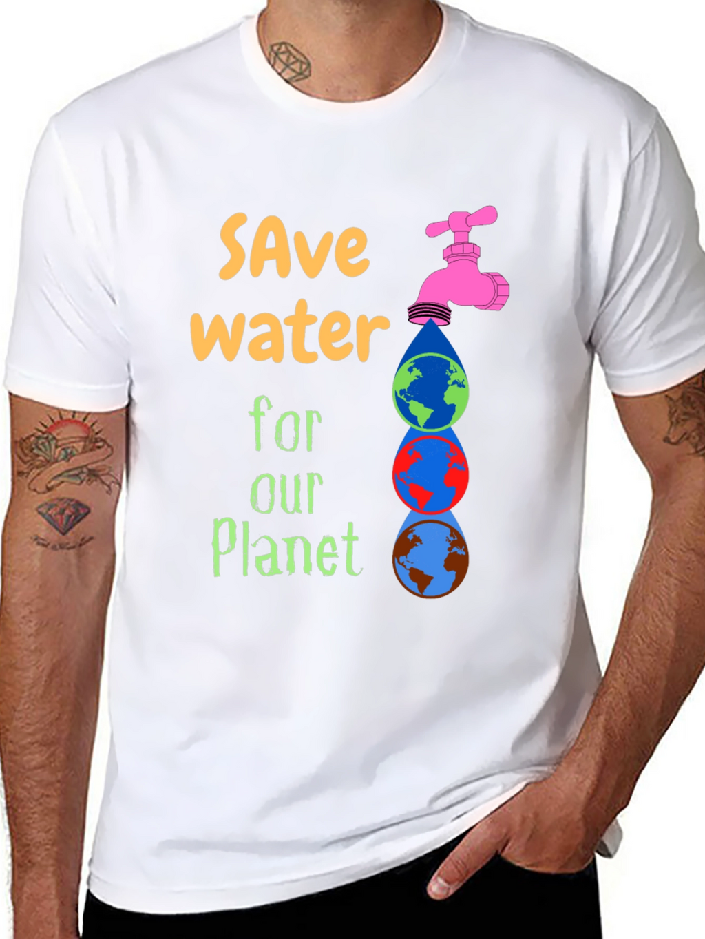 Save Water Graphic Tee - Planet Conservation T-Shirt