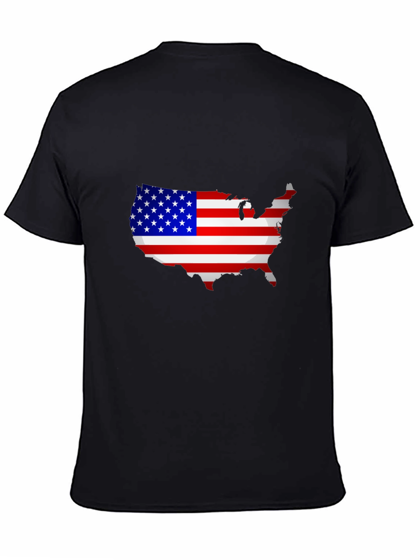 USA Flag Map Graphic T-Shirt Patriotic Pride