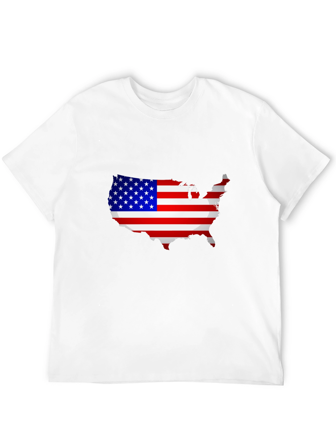 USA Flag Map Graphic T-Shirt Patriotic Pride