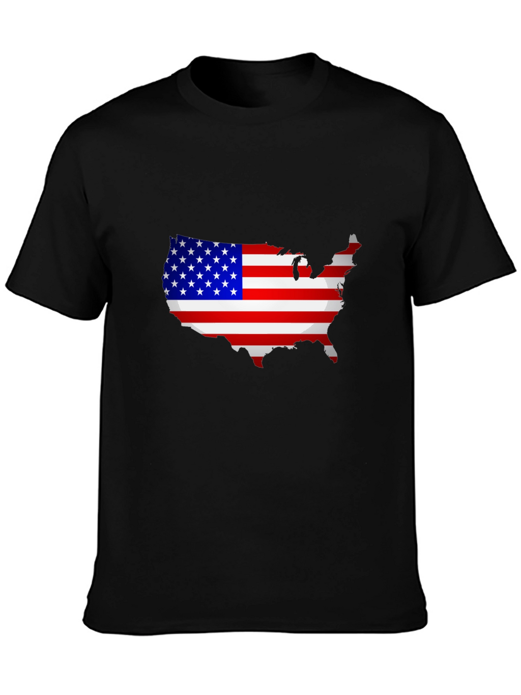 USA Flag Map Graphic T-Shirt Patriotic Pride