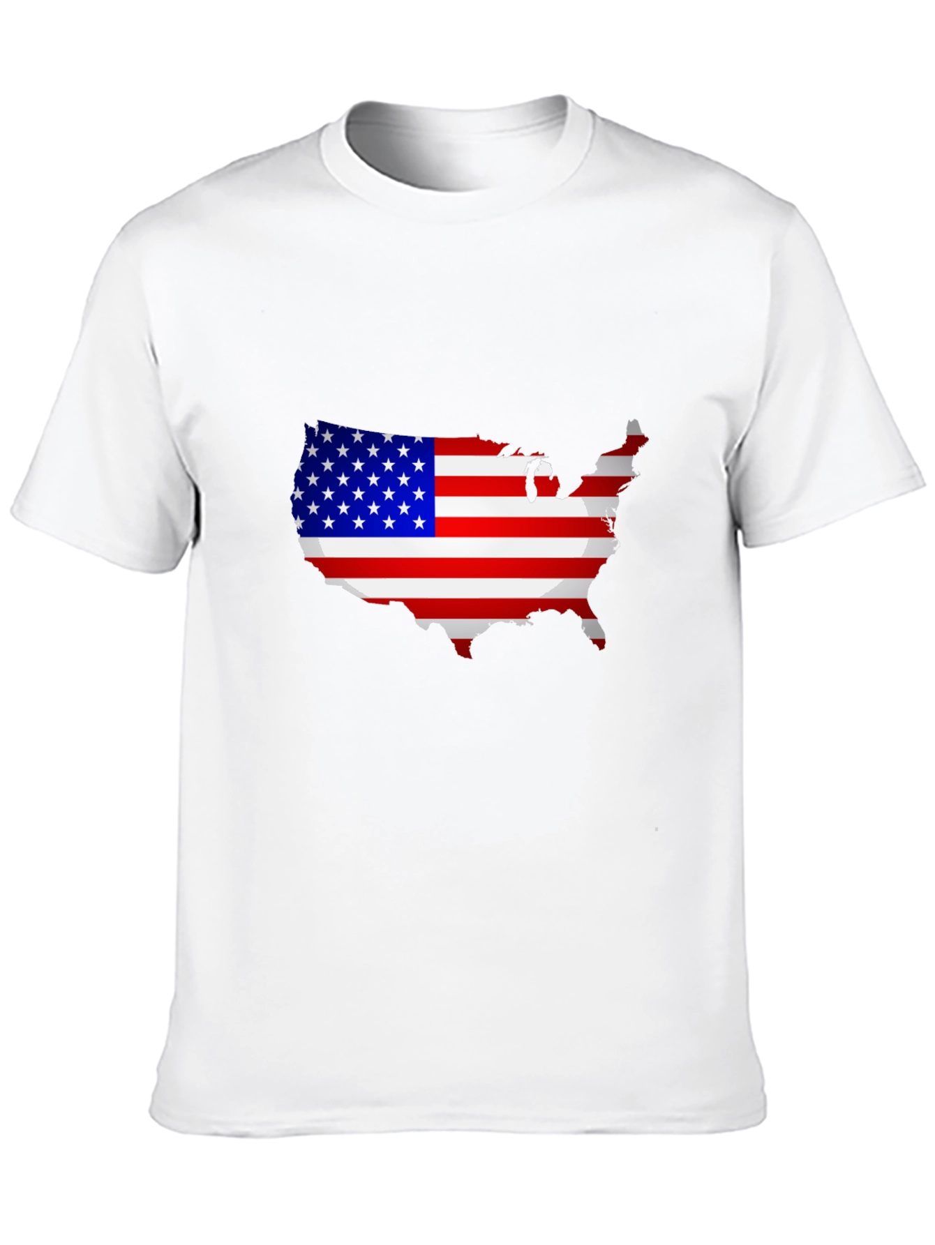 USA Flag Map Graphic T-Shirt Patriotic Pride