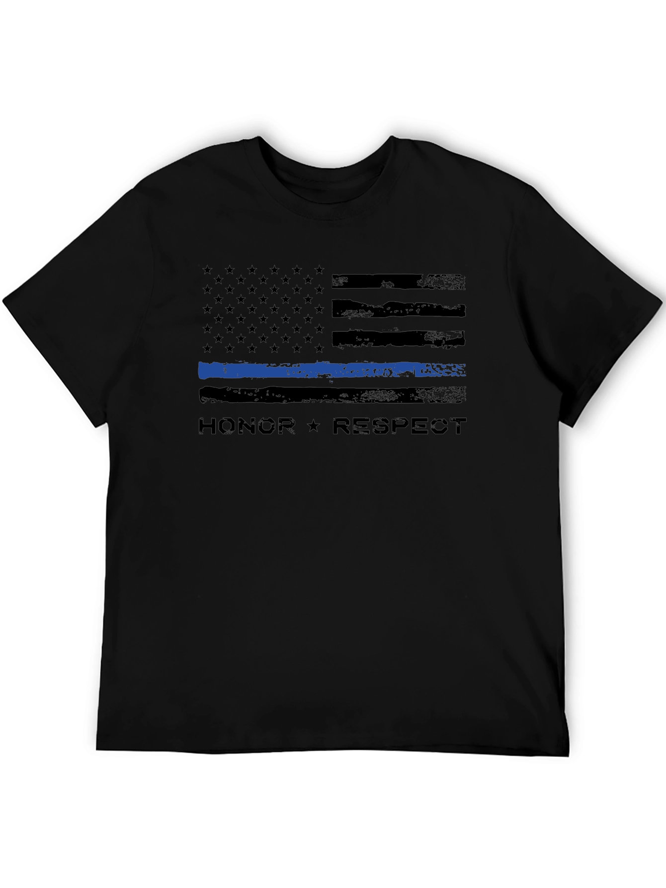 Honor Respect Thin Blue Line Flag T-Shirt