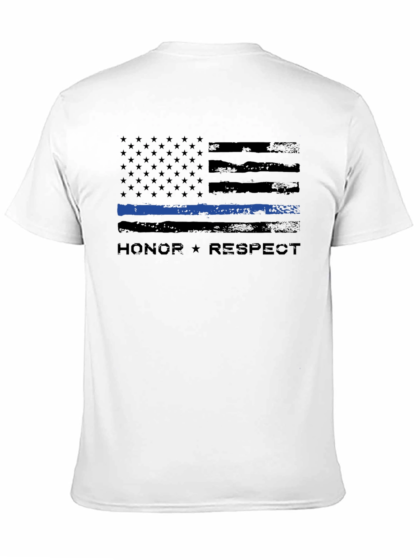 Honor Respect Thin Blue Line Flag T-Shirt