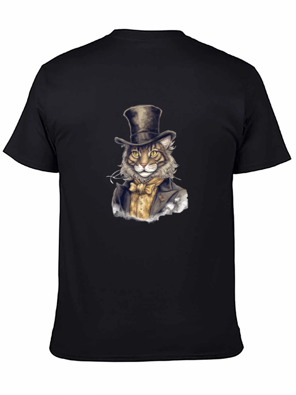 Dapper Cat Top Hat Graphic Tee - Black