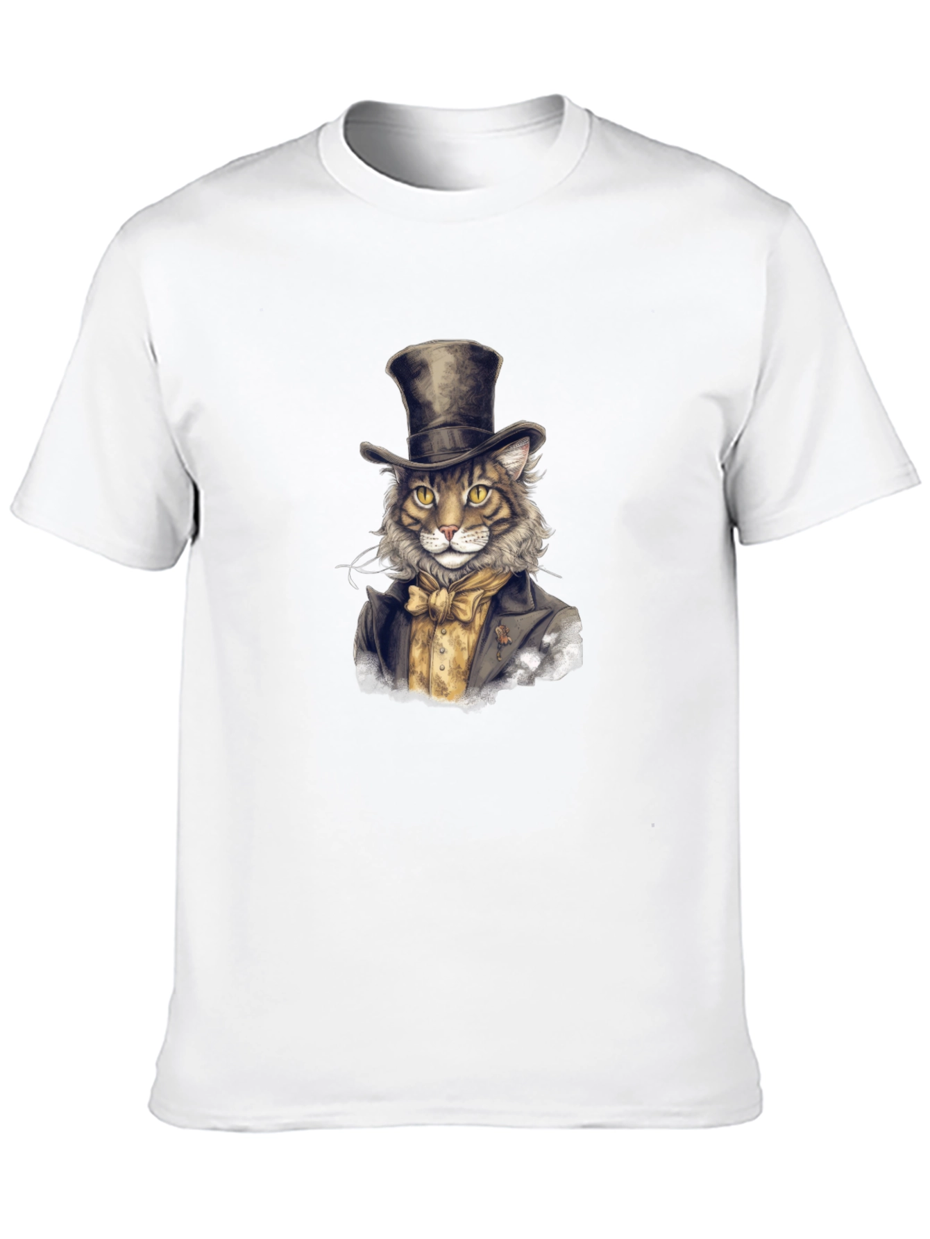 Dapper Cat Top Hat Graphic Tee - Black