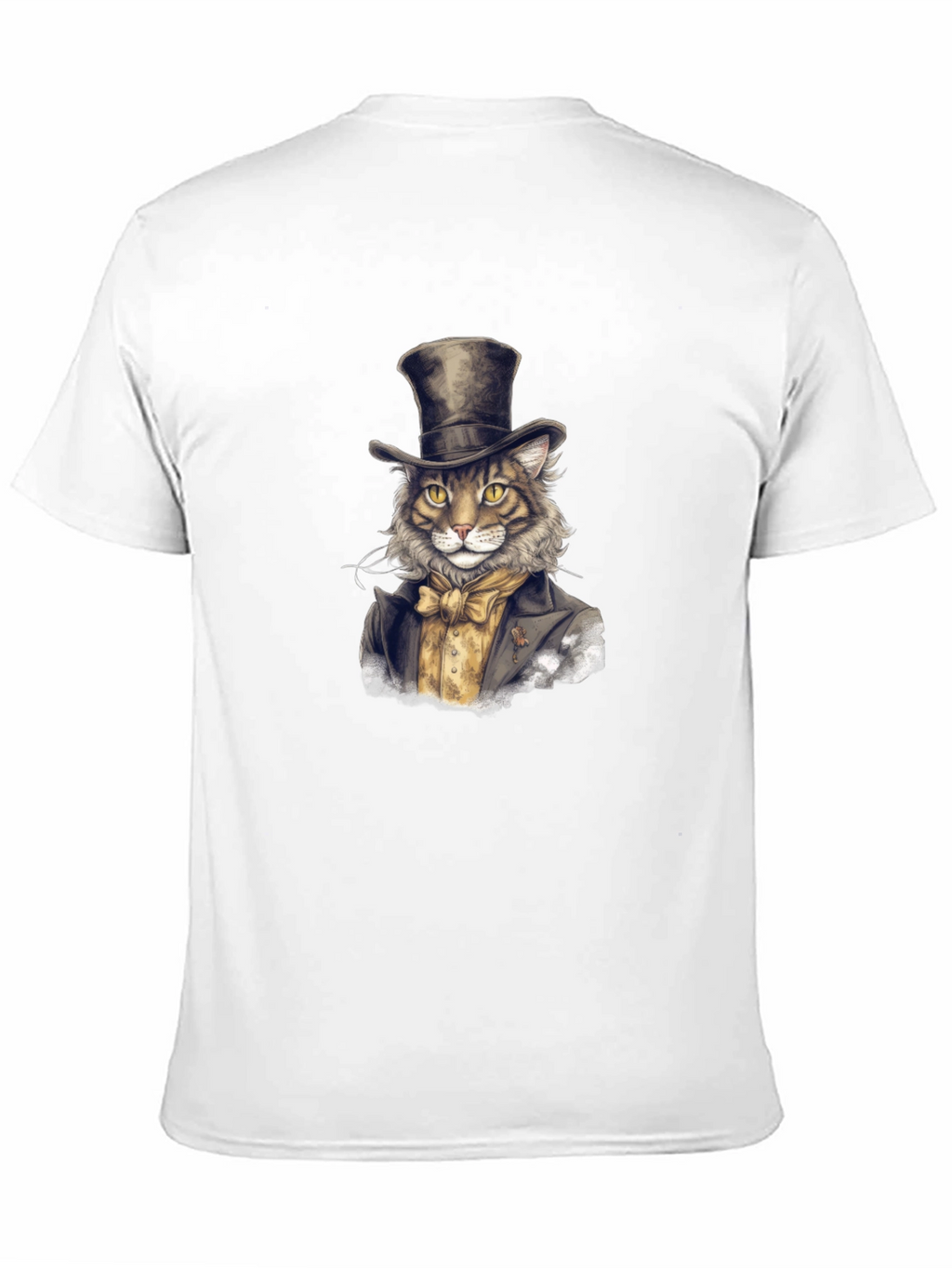 Dapper Cat Top Hat Graphic Tee - Black