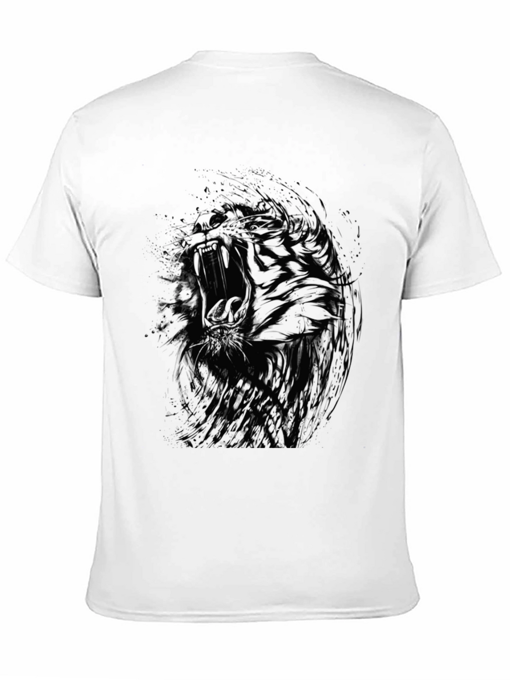 Abstract Tiger Graphic Black T-Shirt