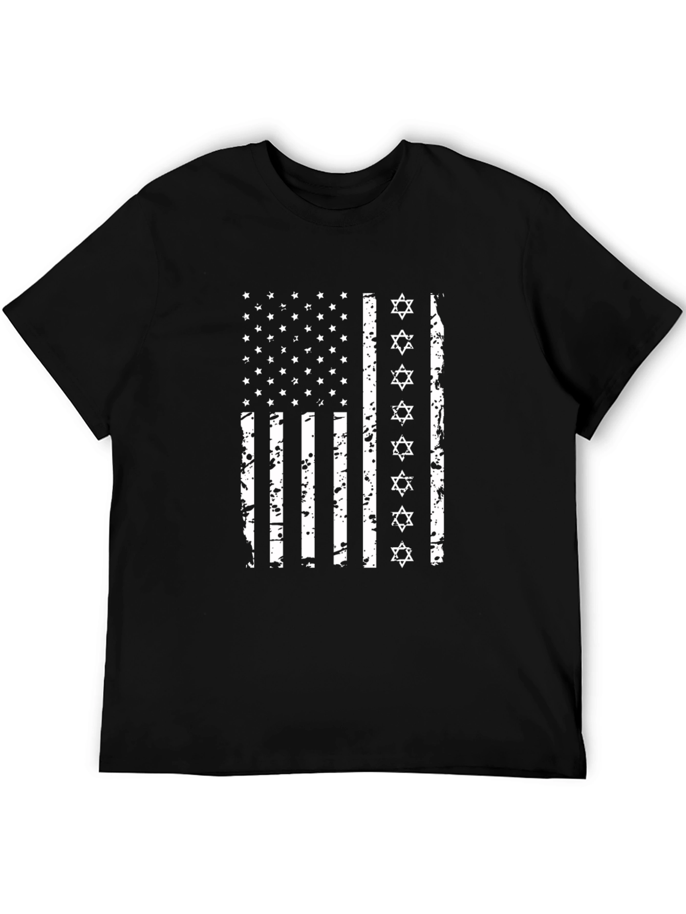 Distressed US-Jewish Flag Graphic Tee