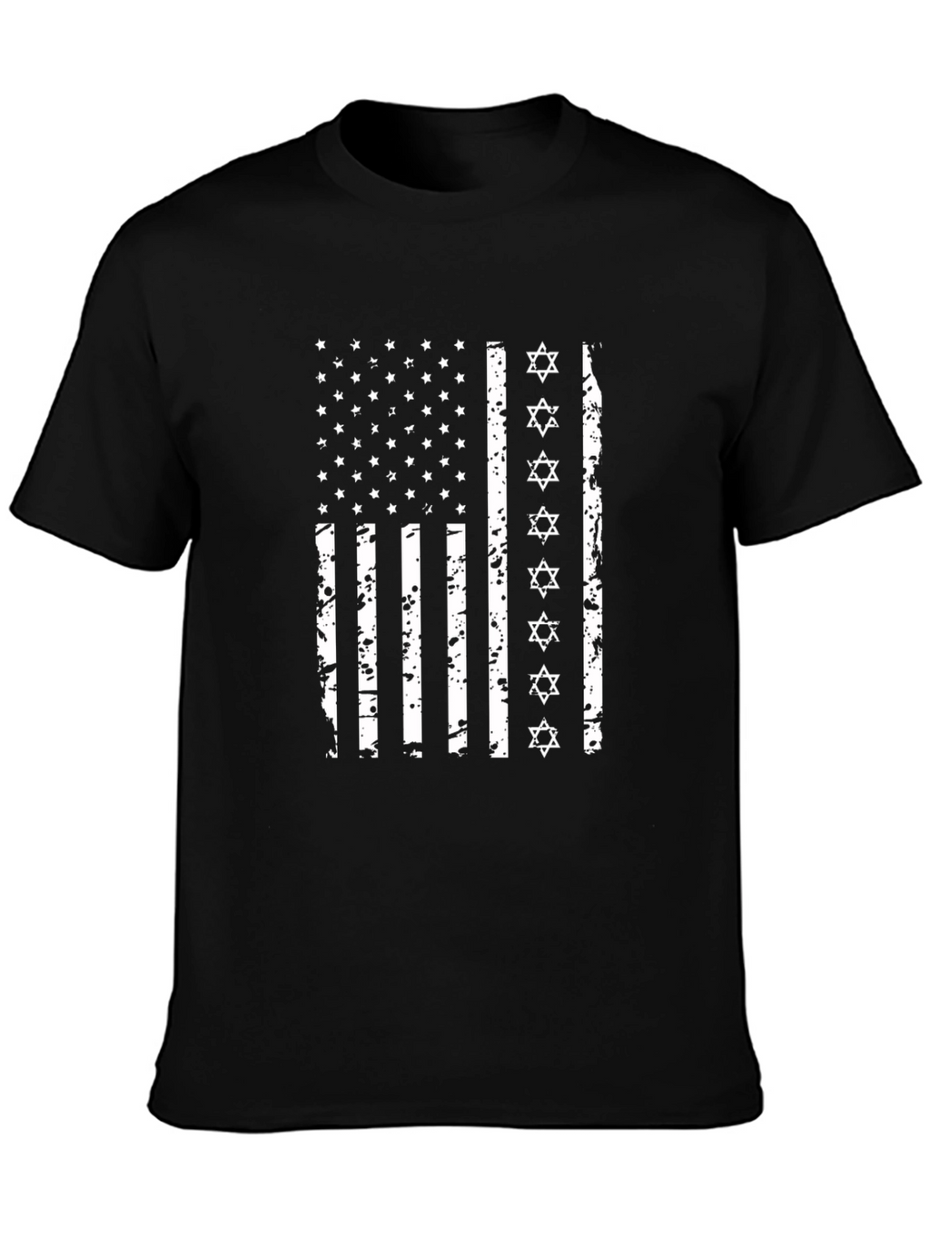 Distressed US-Jewish Flag Graphic Tee