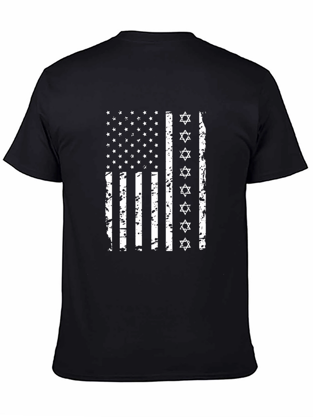 Distressed US-Jewish Flag Graphic Tee