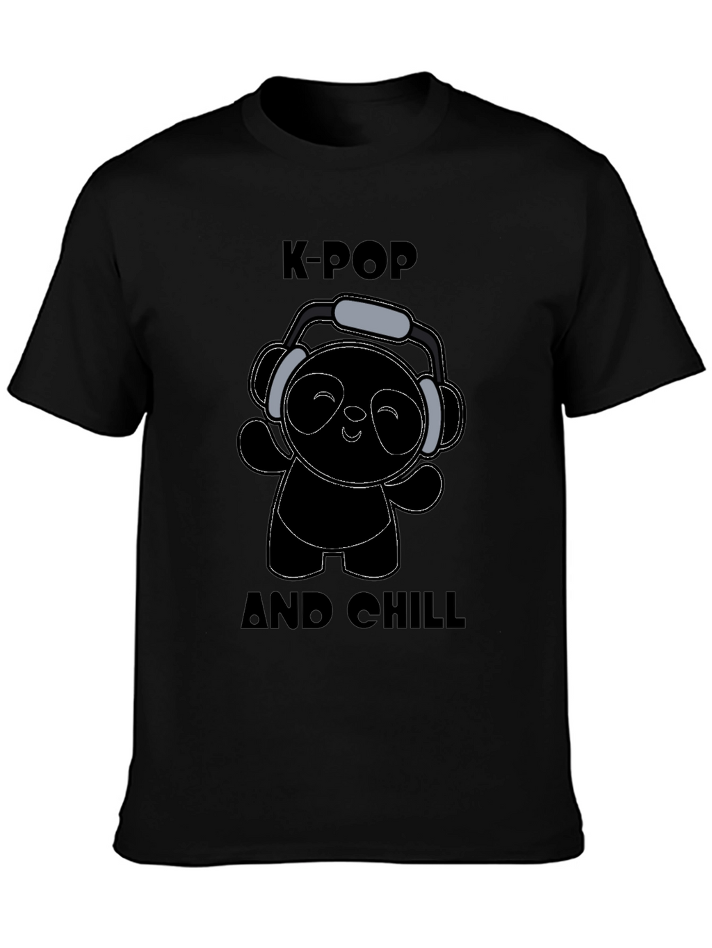 K-Pop and Chill Black Graphic T-Shirt
