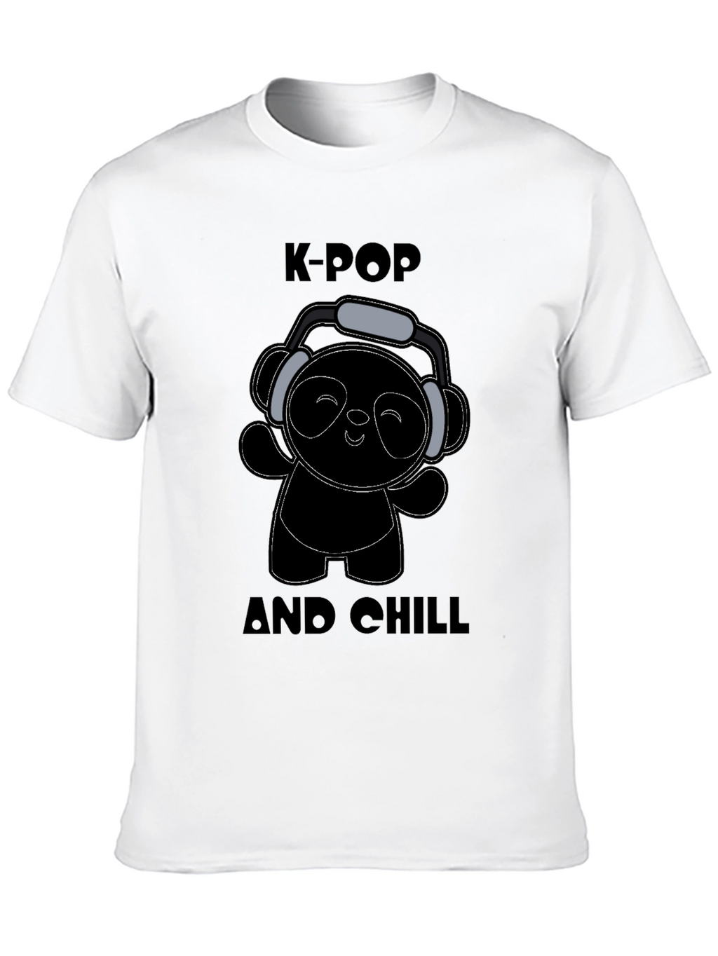 K-Pop and Chill Black Graphic T-Shirt