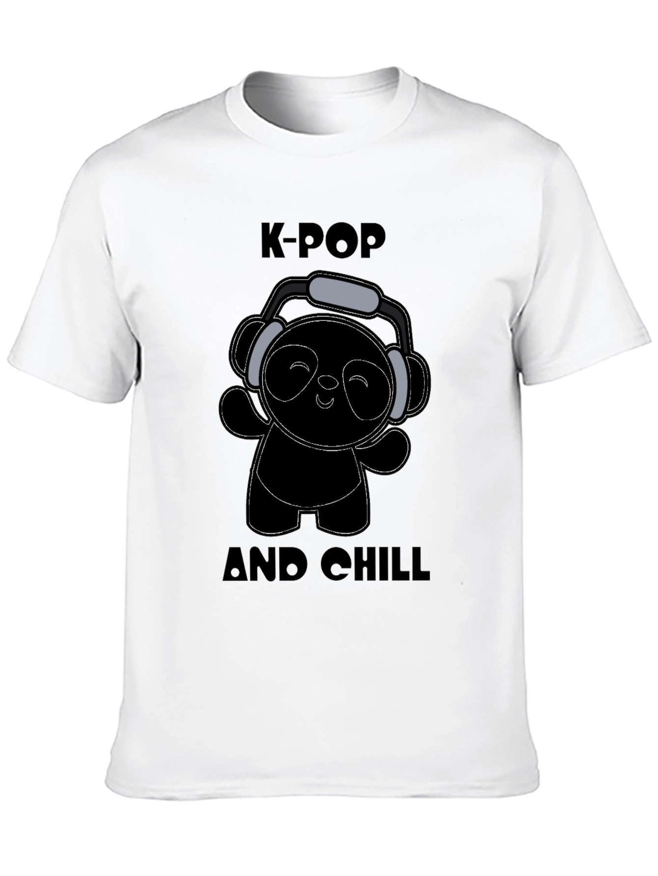 K-Pop and Chill Black Graphic T-Shirt