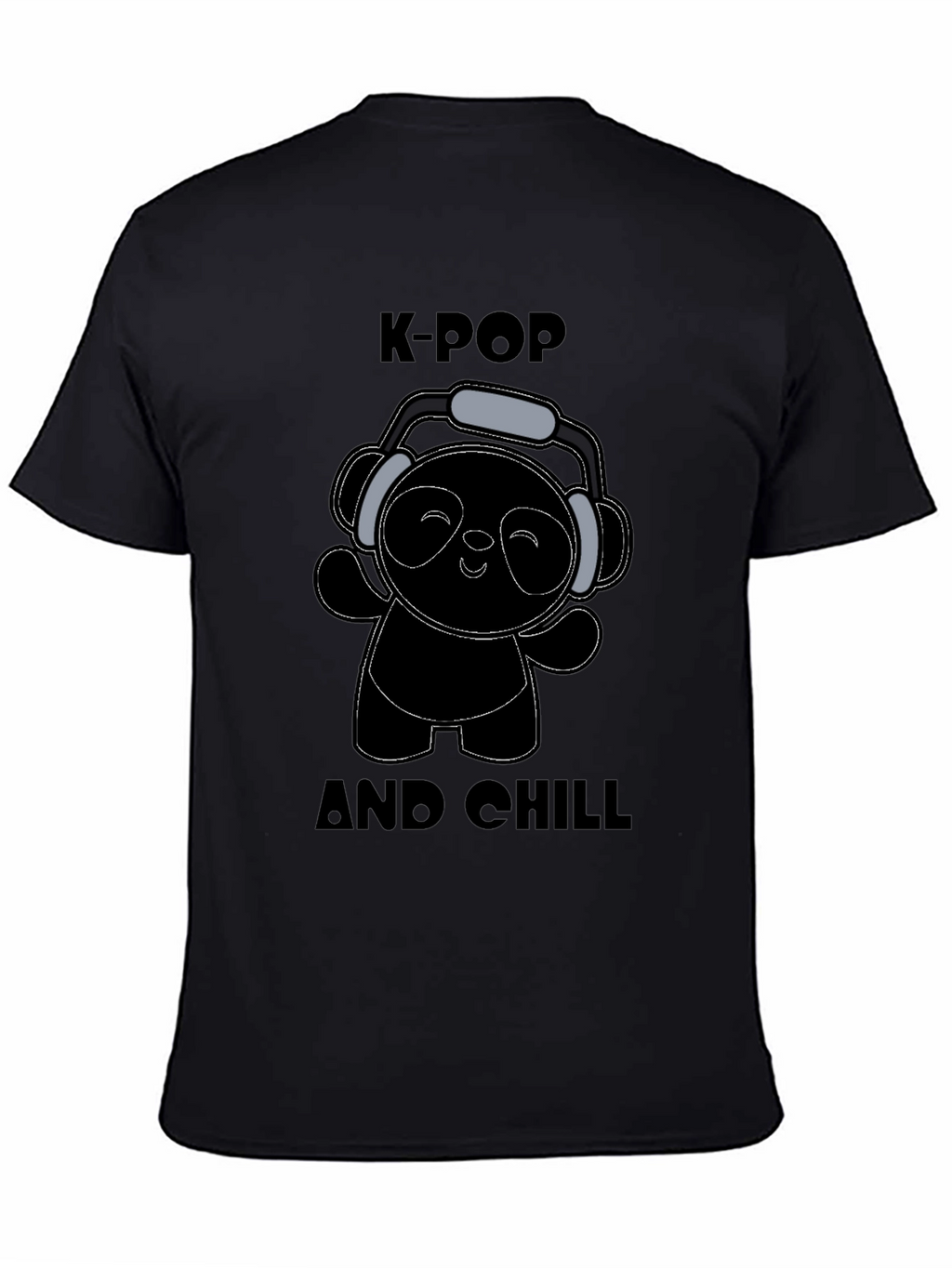 K-Pop and Chill Black Graphic T-Shirt